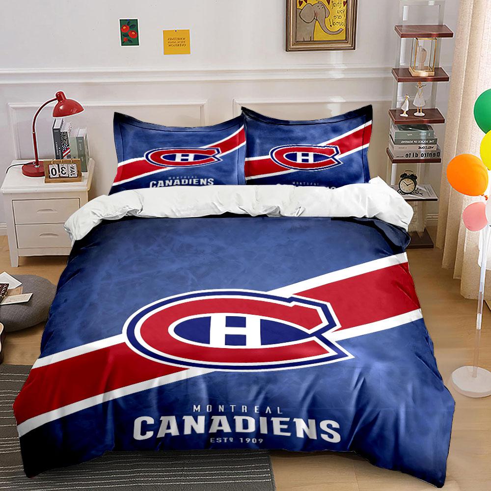Juego de Ropa de Cama Montreal Canadiens Juego de Ropa de Cama Funda Nórdica Funda Nórdica Fundas de Almohada (1 * Funda de edredón 2 * Fundas de almohada, sin relleno de edredón)