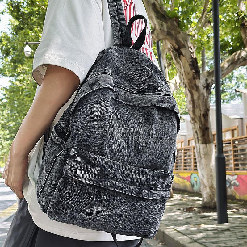 Retro Denim Backpack Women's New Fashion Versatile Large Capacity Travel Backpack Casual Schoolbag
