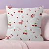 Pink Bow Cherry Maple Design Cushion Cover Happy Autumn Harvest Decor Holiday Decorati Pillow Cover