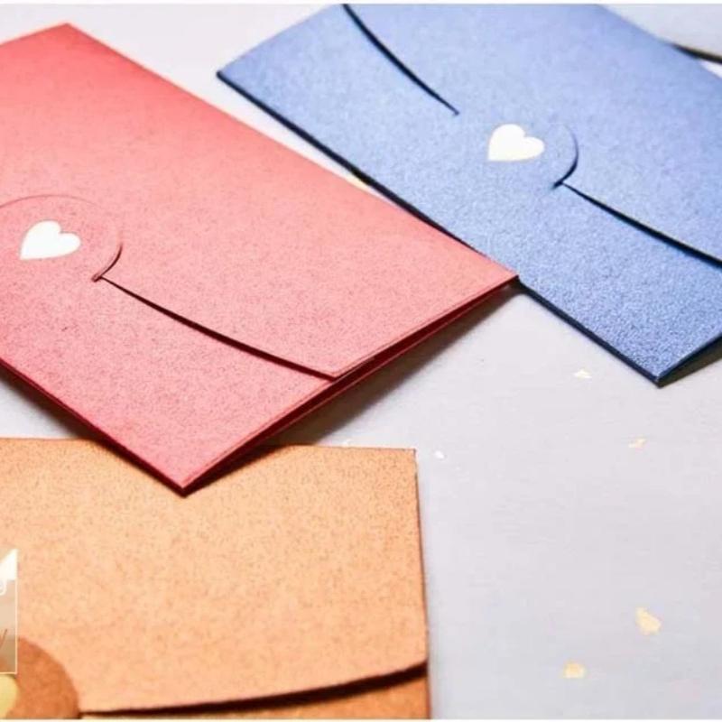20pcs Mini Envelopes Small Greeting Card Name Card Envelope Hot Stamping Love Pearlescent Paper