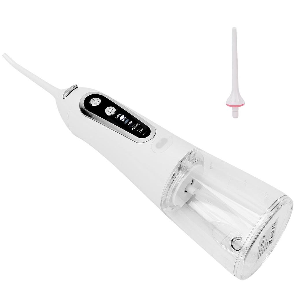 Elektrický čistič zubů IPX8 Vodotěsný USB Dobíjecí Přenosný ústní irigátor Bílý