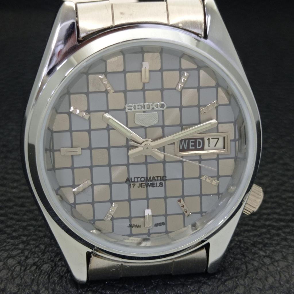 REFURBISHED SEIKO 5 AUTOMATIC MENS WATCH JAPAN MADE GREY DIAL CUSTOM a440138-2 QV90-a440138