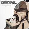 With 2 Carriages Double Pet Stroller Cup Holder Dog Stroller  Multi-Pet Families