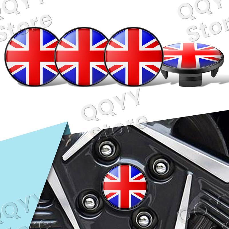 4Pcs 54mm England Flag Emblem Car Wheel Center Cover Hub Cap Stickers For Mini Cooper S R50 R52 R53 R55 R56 R58 R59 R60 R61