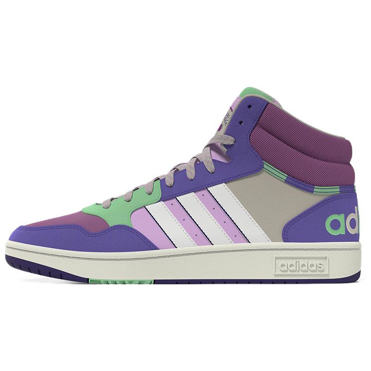 Adidas Neo Hoops 3.0 Mid Comfortable Casual Durable Mid-Top Skate Shoes Women Sneakers Purple Blue H03748