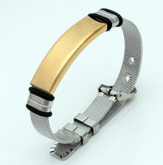 Engravable European & American Mesh Bracelet - Unisex Fashion Jewelry
