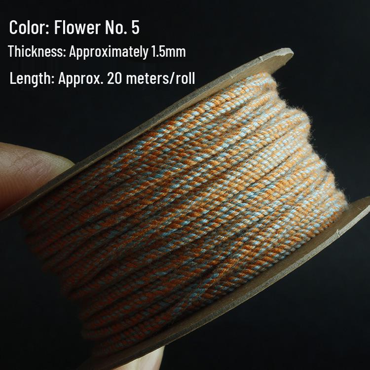 Multi-Color Hand-Twisted Cotton Rope for Beading and DIY Projects