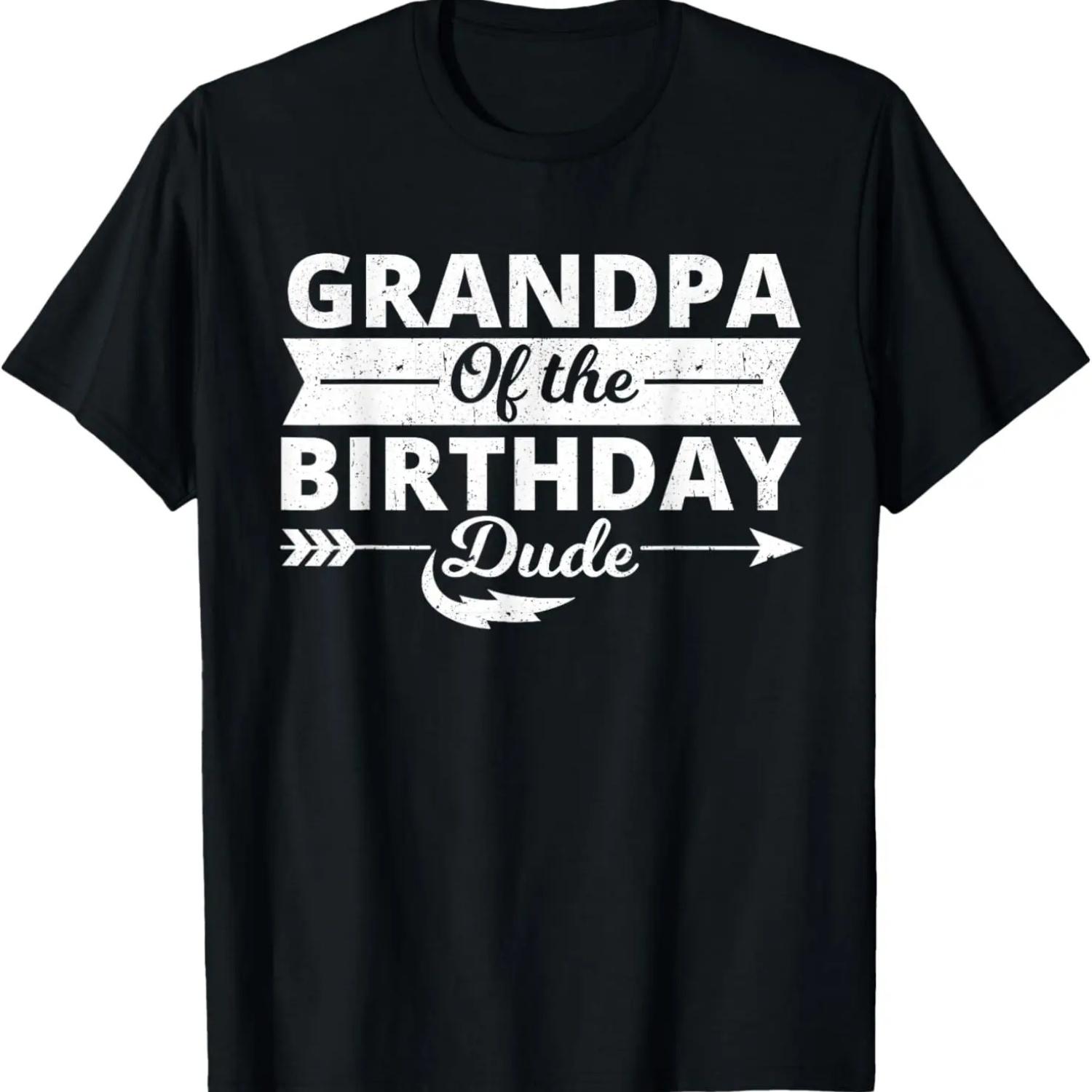 Grandpa of the birthday dude party B-day boy proud birthday T-Shirt S чёрный