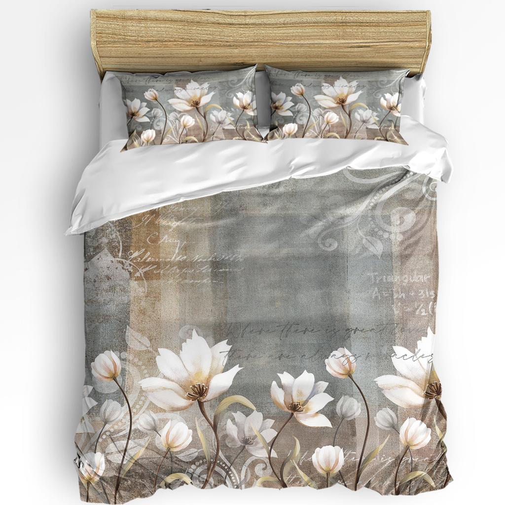Flowers Red Bouquet Tulips Duvet Cover Bed Bedding Set Home Textile Quilt Cover Pillowcases Bedroom Double Bedding Set No Sheet