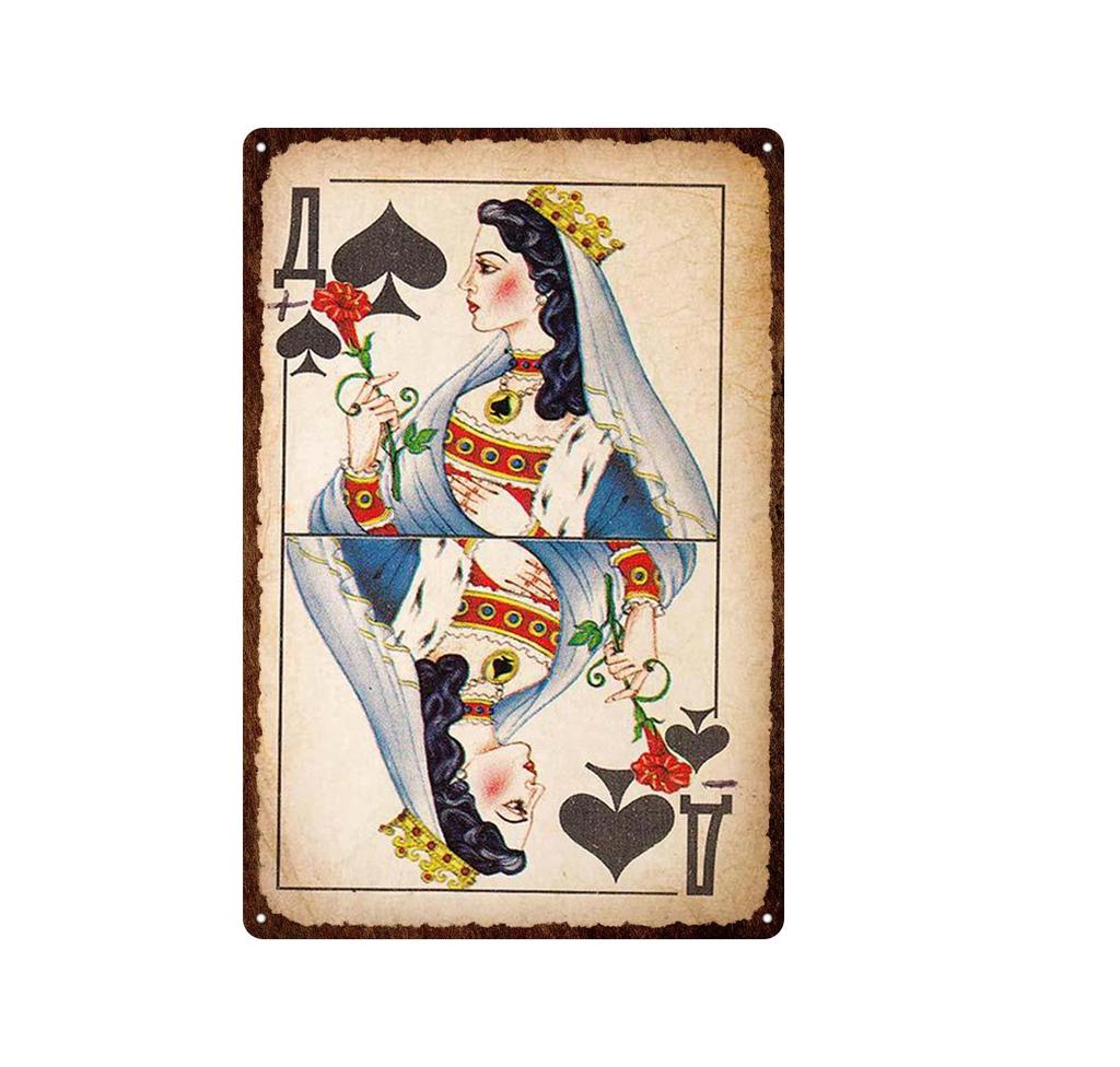 Music Guitar Poker Tin Sign Vintage Plate Poster Art Wall Plaques Decor Metal Signs Indoor Bar Casino Art Decor Plate Posters