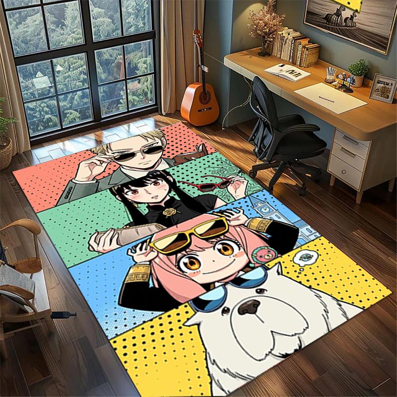Gamer Room Bedroom Home Decor "Spy × Family" Large Area Non Slip Washable Floor Mat Rug—kwq94