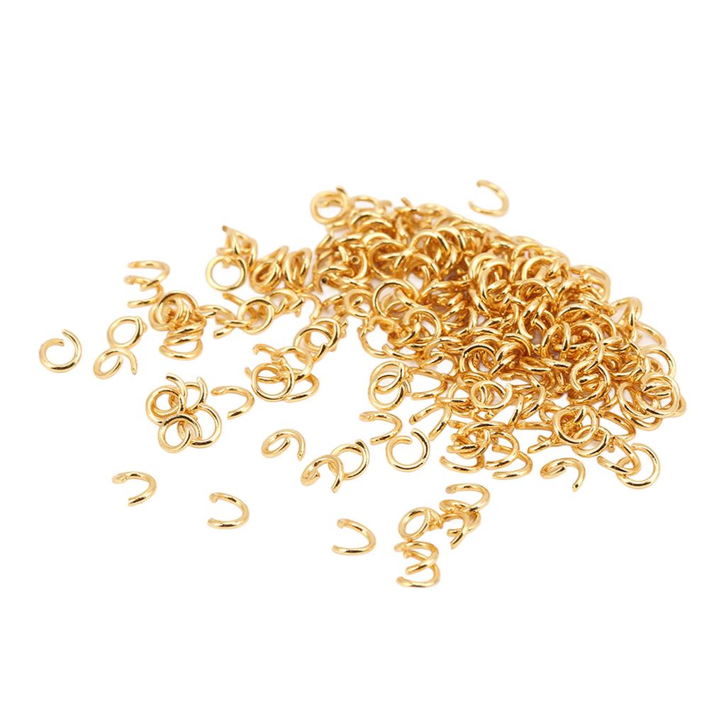 200 Pcs Jump Rings Multipurpose Stainless Steel Gold Open Jump Ring DIY Jewelry Connection Buckle