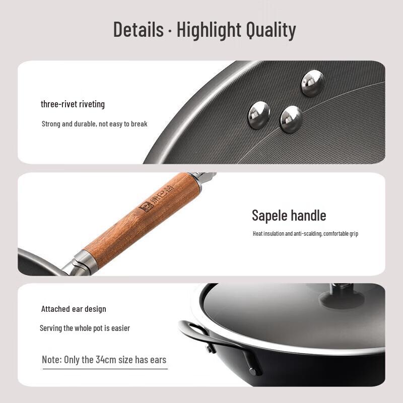 Kangbachh Beschichtungsfreier Eisen-Wok