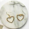 E371 Harajuku Geometric Heart-shaped Gold Love Earrings - Soft Cute Dangle Jewelry