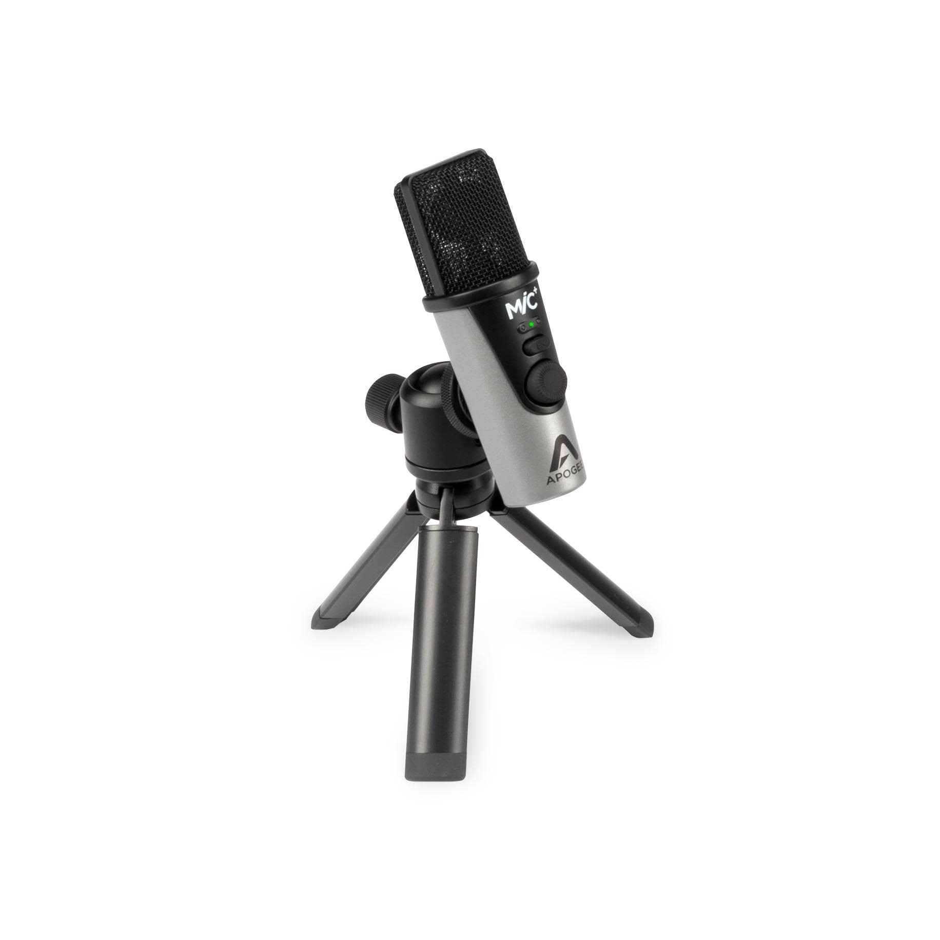 

Apogee USB Microphone Compatible with USB Distribution Microphone Vocal Recording Headphone Connectable Web Conference MiC Plus with Stand чорний