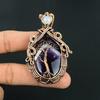 Handmade Tree of Life Copper Wire Wrapped Amethyst & Moonstone Pendant Necklace