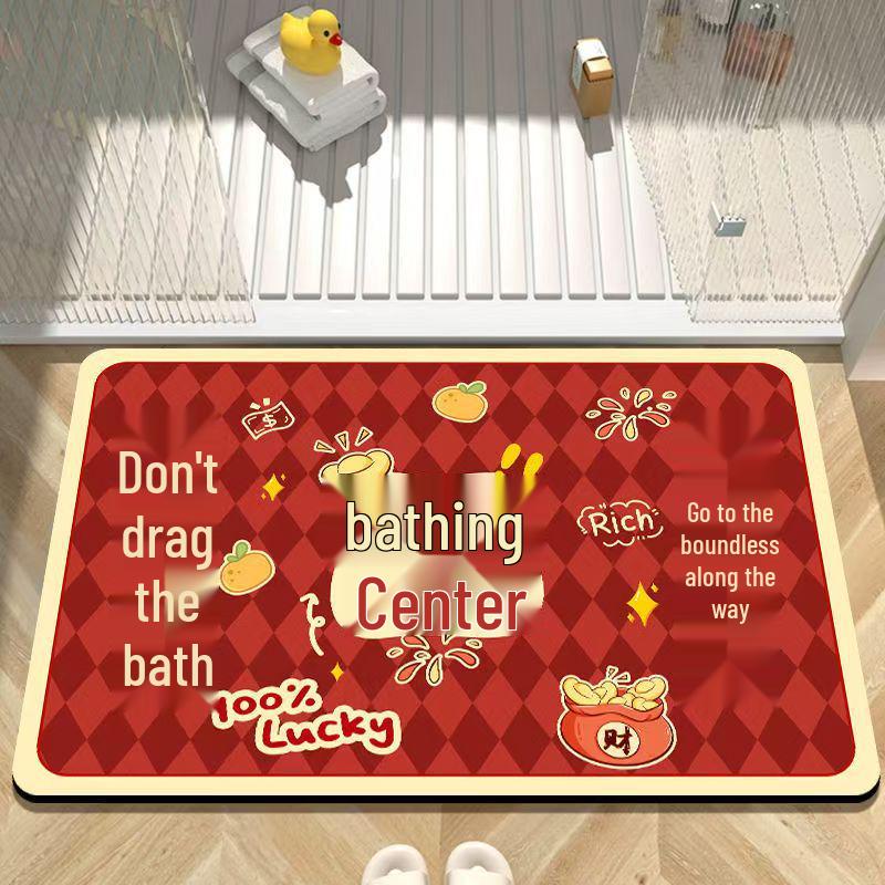 

2026 New Year Spring Festival Diatom Mud Floor Mat – Absorbent, Anti-slip, Dirt-resistant Bathroom & Entryway Mat 40x60cm