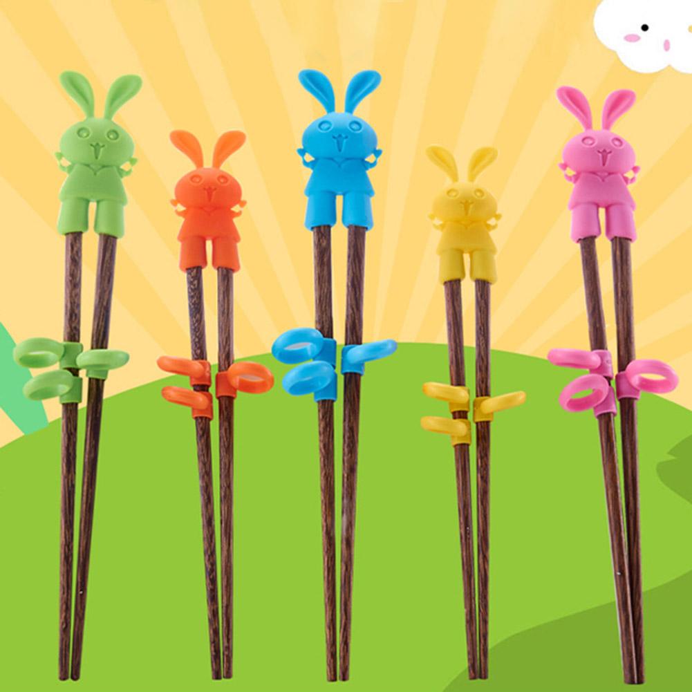 1 Paar Kinder Holz Essstäbchen Cartoon Kinder Essstäbchen Lernen Einfach zu Benutzen Trainings Essstäbchen für Kinder
