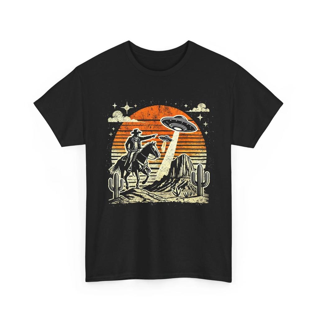 Cowboy & Ufo Alien unisex T-Shirt | | Cowboy Abduction Shirt | Alien Shirt | UFO Tee