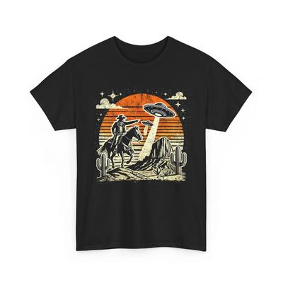 Cowboy & Ufo Alien T-Shirt | | Cowboy Abduction Shirt | Alien Shirt | UFO Tee