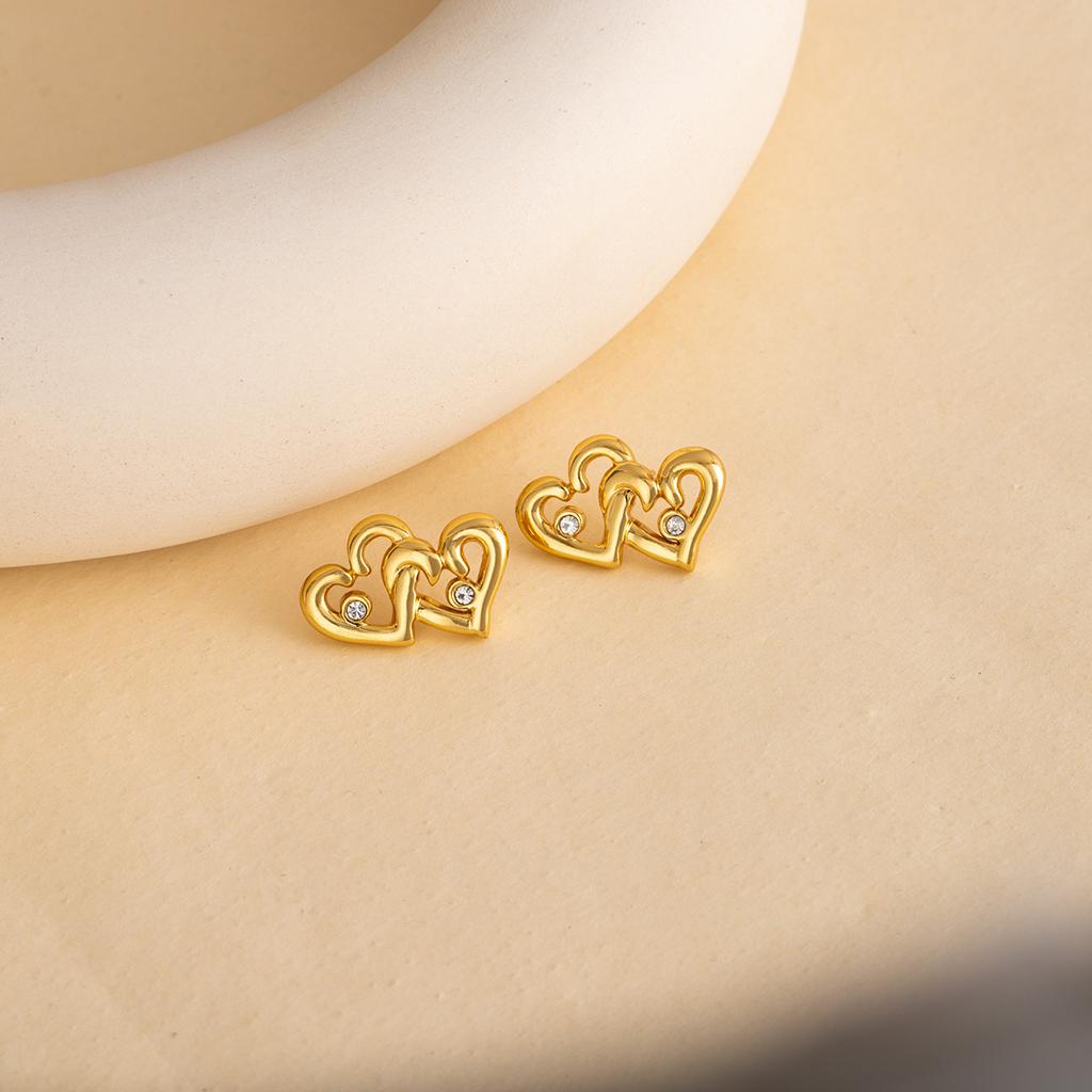 Retro Gold Style Flower Stud Earrings Light Luxury High Sense Natural Style Niche Earrings Women