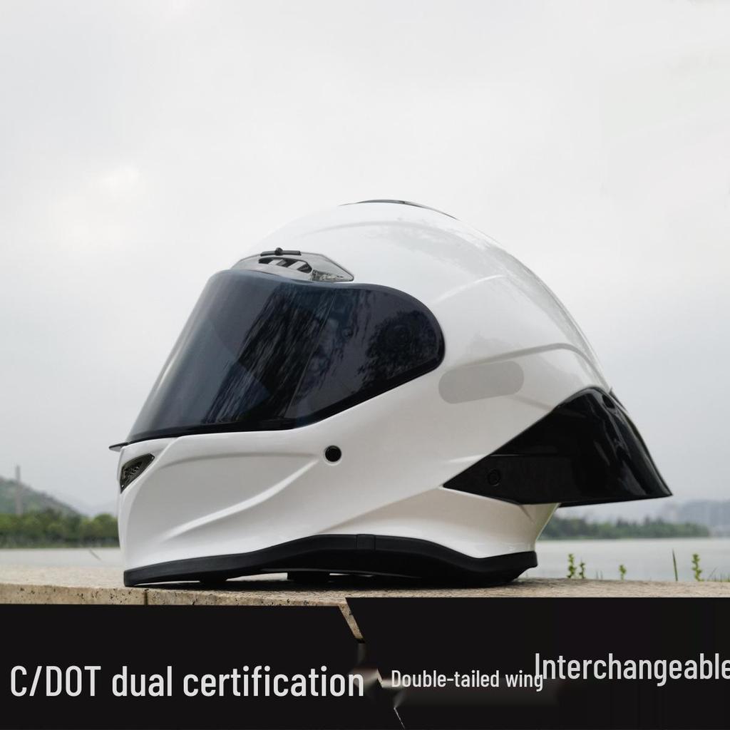 NBTK R50 DOT Full Face Helmet with Large Spoiler for Sportbikes & Cruisers - Spring/Autumn Use