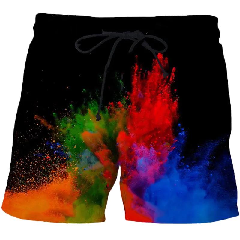 Herre Badeshorts Spraglet Tie Dye Mønster 3D Trykk Mote Hip Hop Shorts Sommer Pop Hawaiisk Badebukse Kul Surf Badebukser