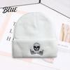Embroidered Skull Hat Design Thick Knit Warm Men Women Winter Beanie Fun Cap Stretchy Unisex