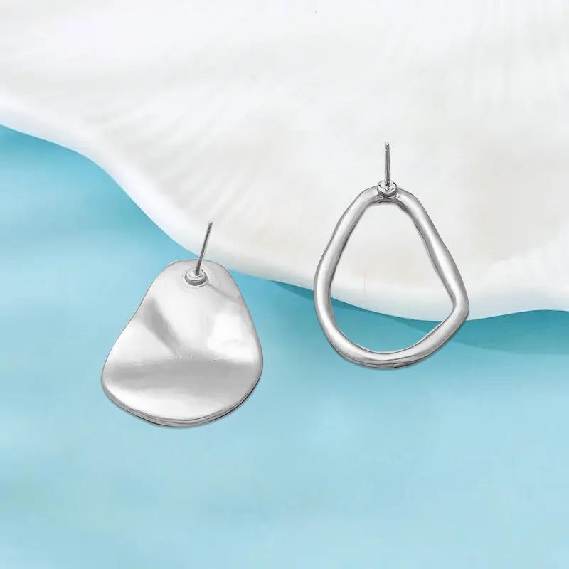 Irregular Special-shaped Silver Stud Earrings Trendy Versatile Personality Trendy Women's Earrings