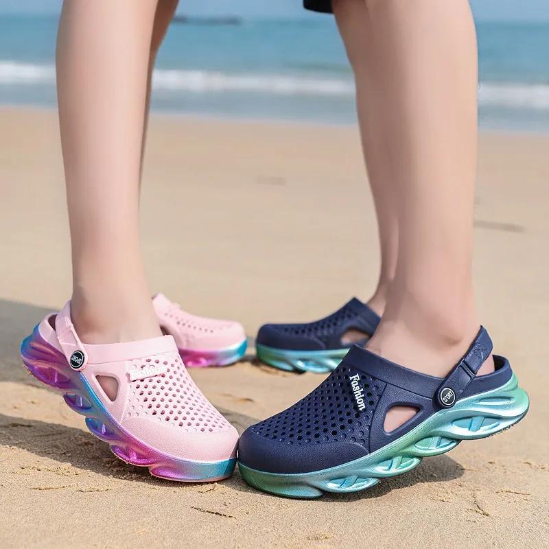 New Summer Men Sandals Eva Lightweight Beach Outdoor Designed Women Slippers Bathroom Non-slip Shoes for Man Hot Popular Model