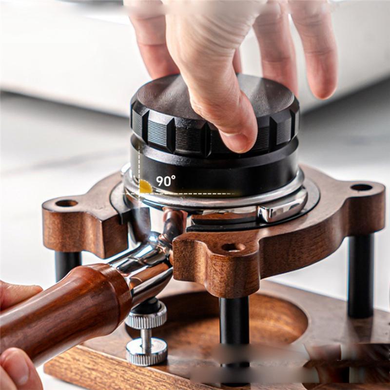 AD23-Coffee Grinder Storage Rack Wooden Coffee Tamper Holder Multi-Functional Coffee Accessories Shelf