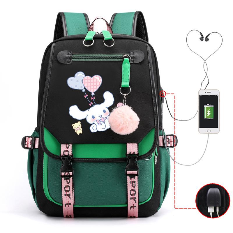 Pies z Dużymi Uszami Plecak Szkolny Męski i Damski Plecak dla Ucznia Szkoły Średniej Gimnazjum Styl College'owy Pasek do Plecaka Plecak Wielofunkcyjny USB