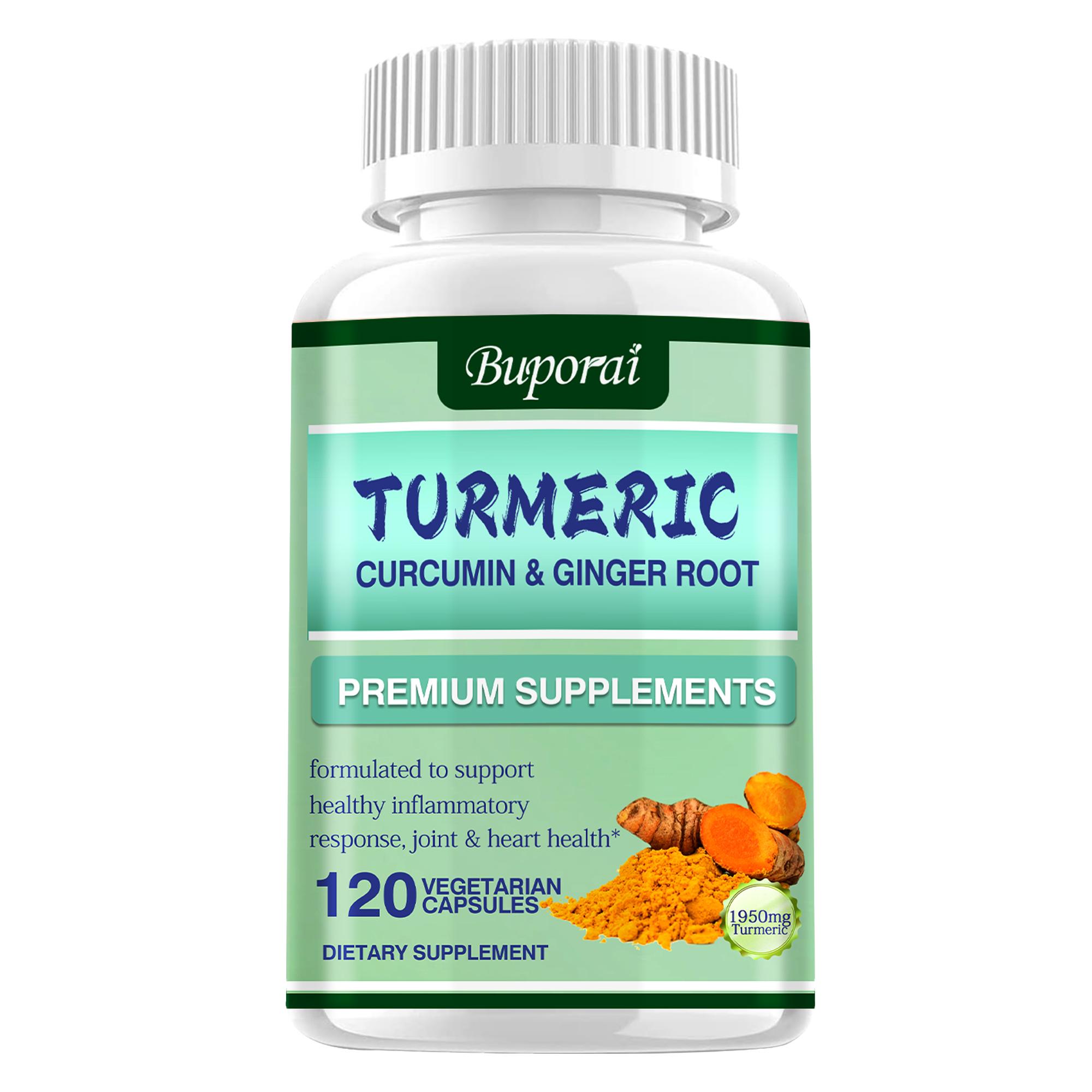 Buporai dietary supplements, containing turmeric and ginger root extract, for daily joint care and mental relaxation. 120*1