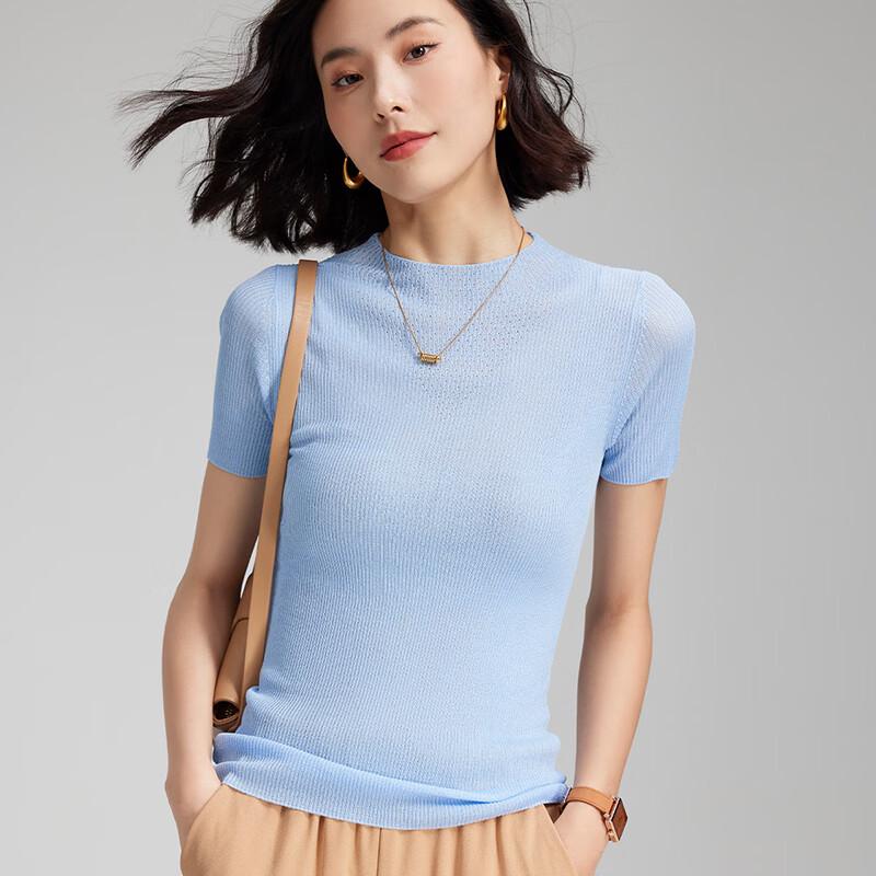 Women's Backless Breathable Knit Short Sleeve T-Shirt