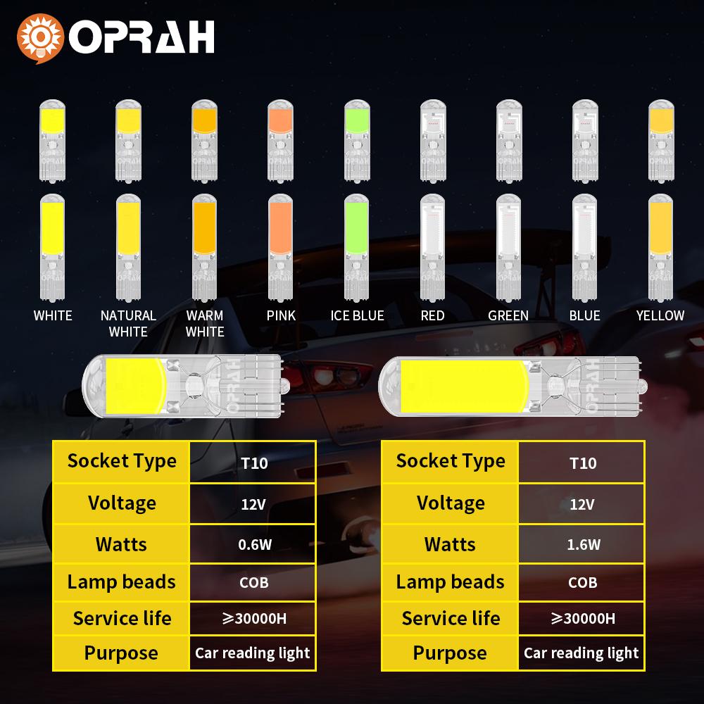 10PCS T10 W5W 194 T15 W16W Sapphire Drive-free LED Bulbs COB Interior Car Reading Lights Dome Auto Brake Lamp White 6000K Yellow