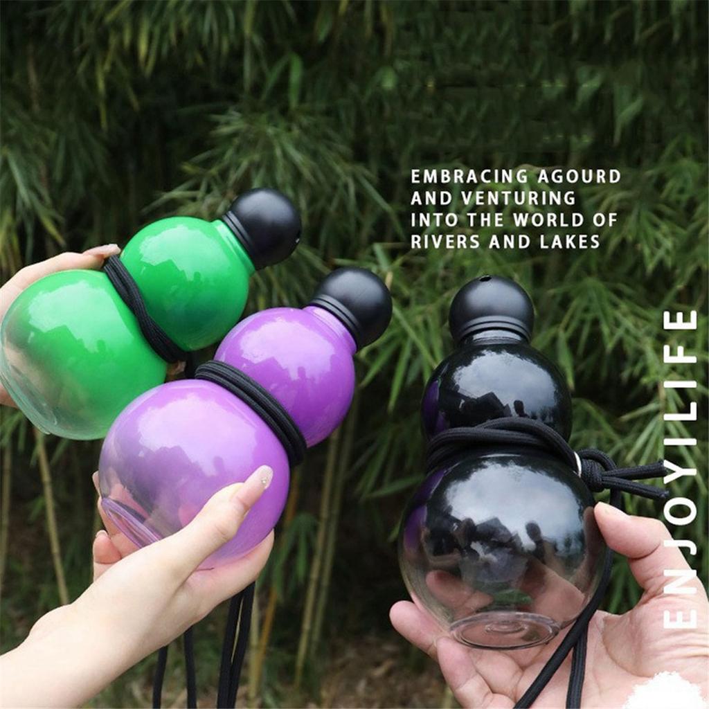 Chinese Retro-Inspired Gourd Style Water Bottle 800ML Gourd Water Bottle Large Gourd Travel Water Bottle for Gym Red