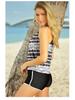 Women's Printed High-Waisted Boyleg Tankini: European & American Swimwear