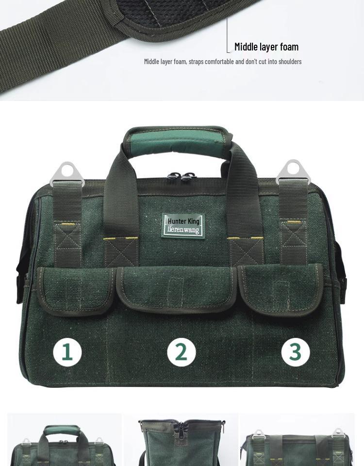 Durable Canvas Tool Bag – Multifunctional Electrician and Repair Shoulder Bag