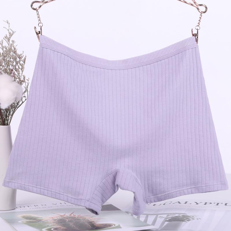 2024 High-Waist Cotton Boxer Briefs for Women - Plus Size MM200, Soft Threaded Design
