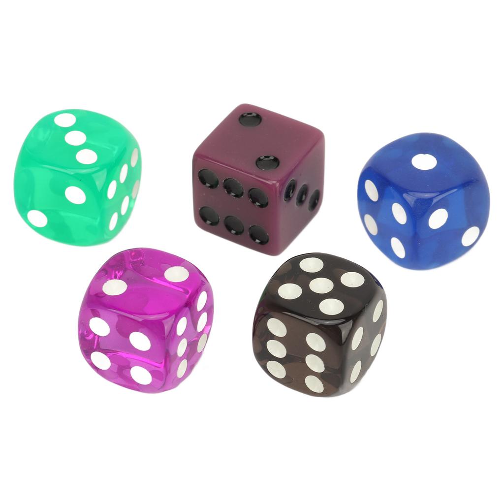 50PCS Dice Set 0.6 Inch Plastic Translucent 6 Sided Round Corners Dice Cubes for Table Games Board Games