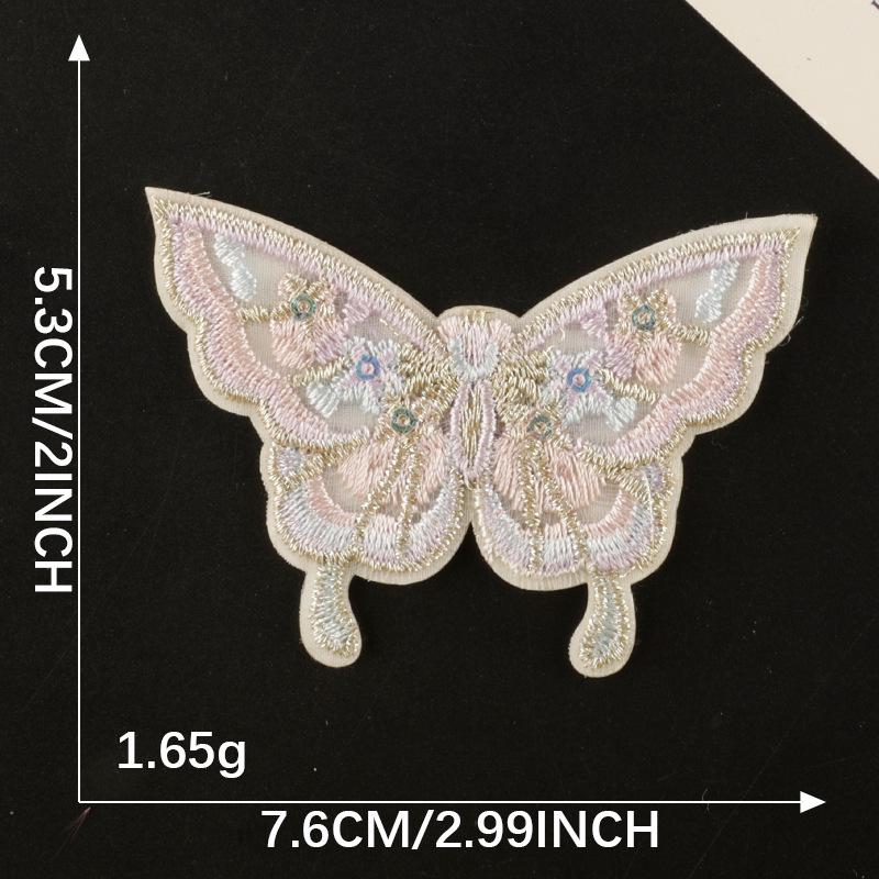 Cute Cartoon Mesh Bow Lace Sequin Embroidery Sticker DIY Hand Account Accessories Brooch Hairpin Self-adhesive Cloth Sticker