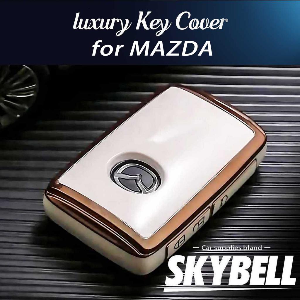 SKYBELL Key Case, Mazda Key Cover, CX-5, CX-8, CX-30, and Other Mazda, Smart Key, TPU Full Cover, Car Skybell, White