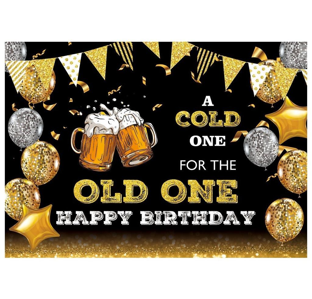 Birthday Party Backdrop Beer Drink Celebration Banner Photo Prop Background Deco