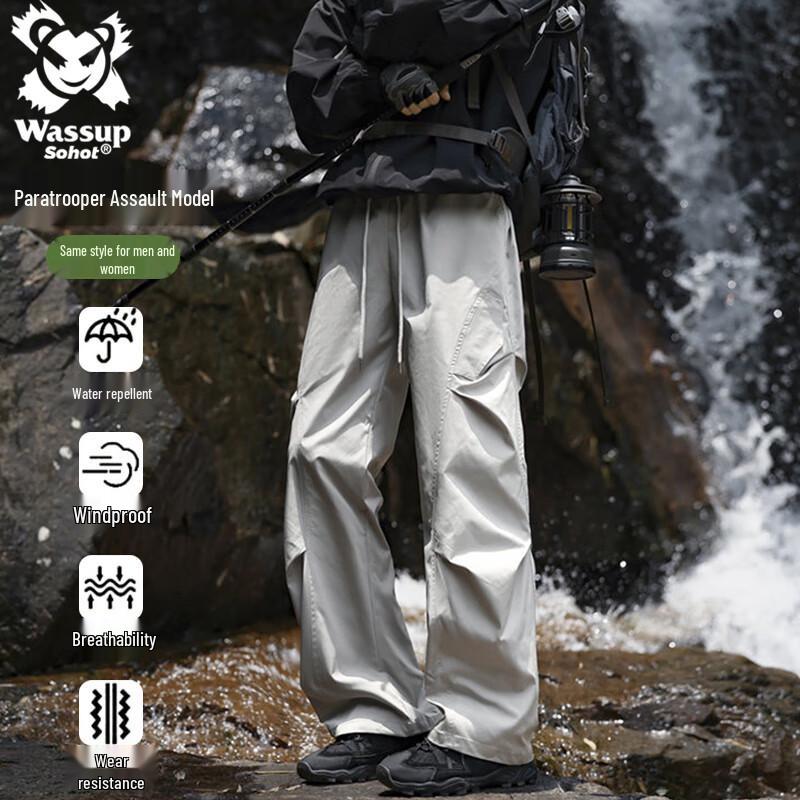 Wassup Sohot Men s Wrinkle-Effect Straight Cargo Pants XL