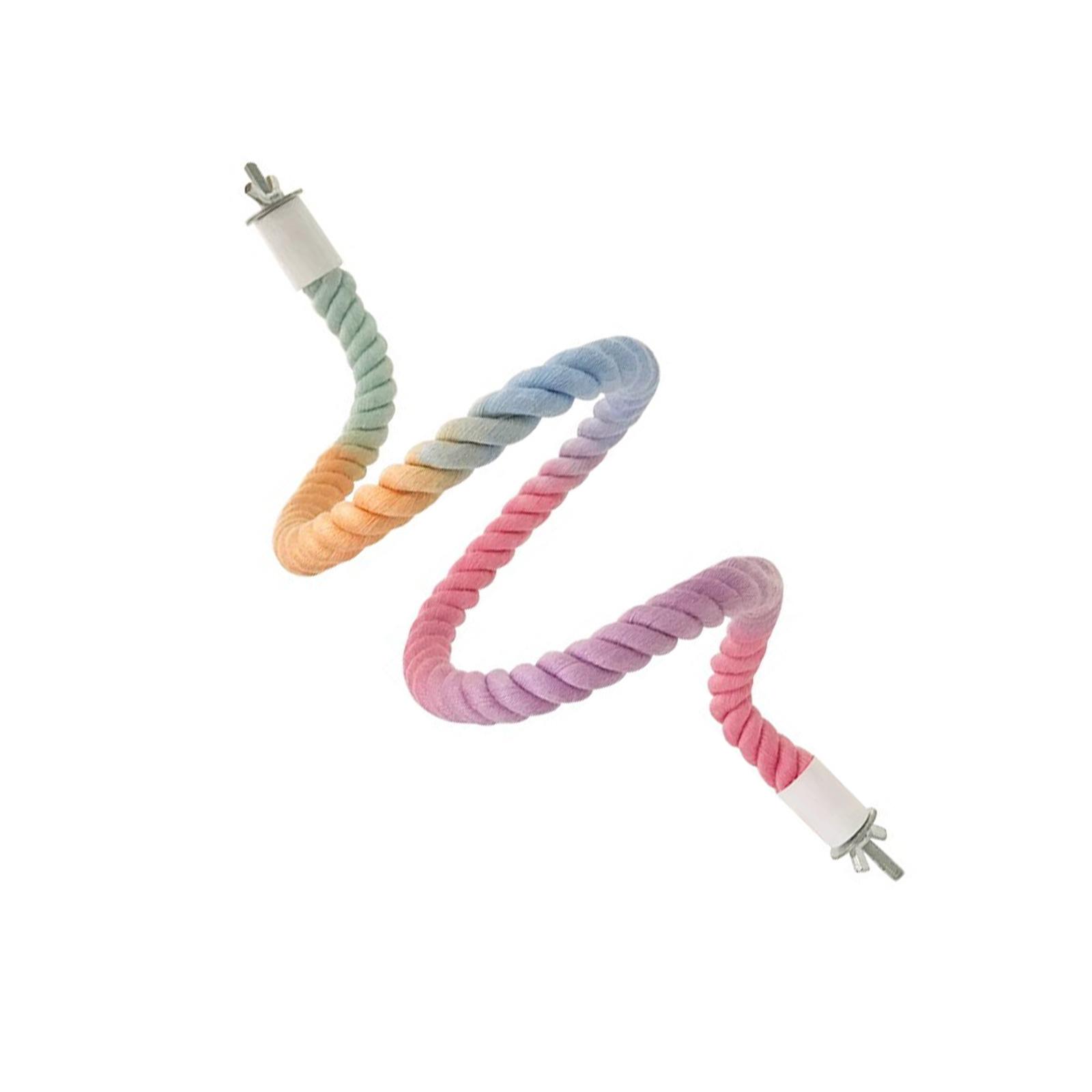 

Многофункциональная жердочка-канат для птиц с градиентами, красочная лазательная веревка-игрушка для птичьей клетки, лестница-качели для маленьких питомцев и птиц L