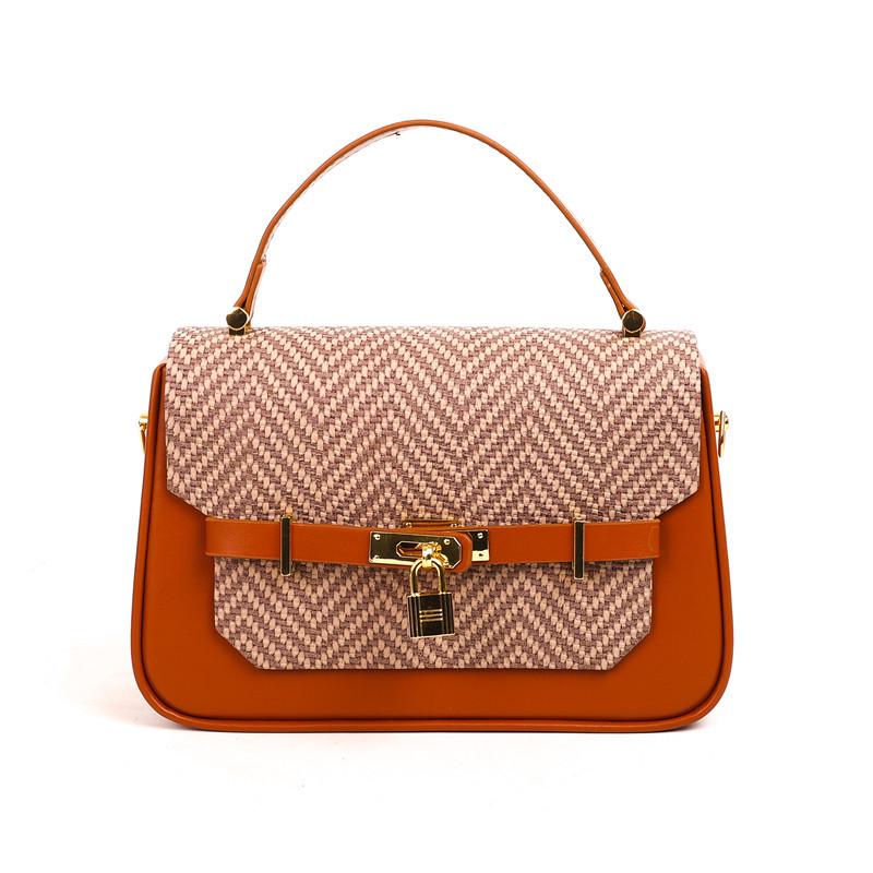 Retro Color Block Women's Shoulder & Crossbody Bag - Light Luxury Small Square Handbag