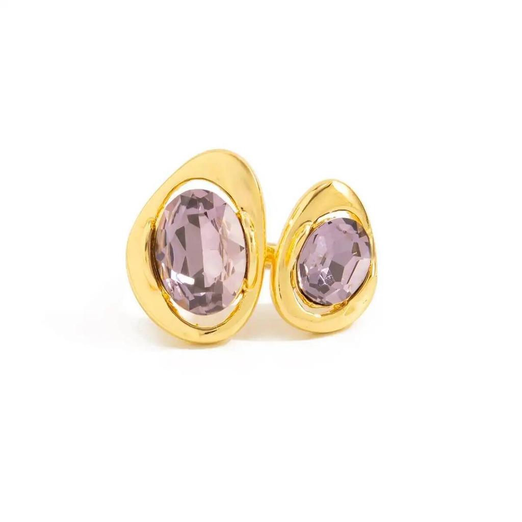 SHIXIN Trendy Charm Acrylic Rhinestone Rings Women Vintage Luxury Metal Geometric Finger Ring Daily Wear Jewelry Accessorioes