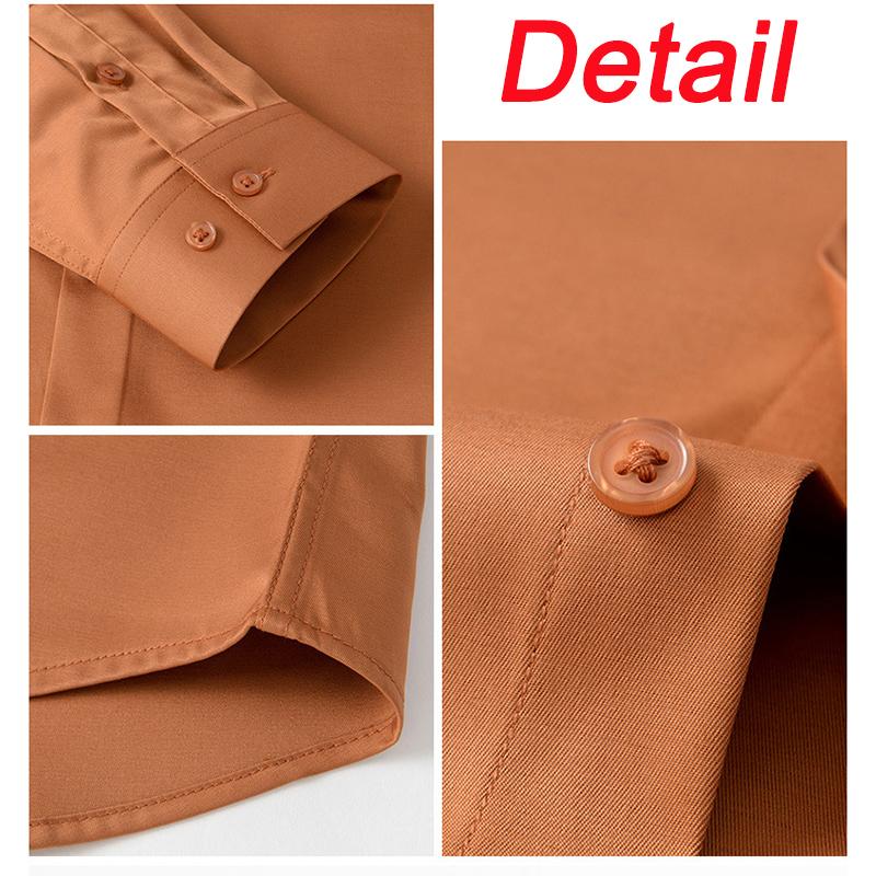 Loose Silk Satin Shirt Men Brand Long Sleeve Men Dress Shirts High Quality Business Bottoming Shirt