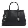 Laila Brand Silver Metal Charm Polyester Handbag Women's Black