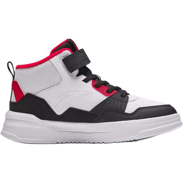 Anta Comfortable Simple Non-Slip Wear-Resistant Mid-Top Kids Skate Shoes Kids Sneakers White Red A12446931-1